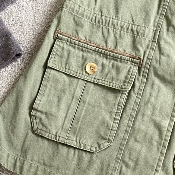 ♥ O'Neill Olive Green Cargo Jacket with Gray Sleeves SMALL - K - Picture 4 of 8